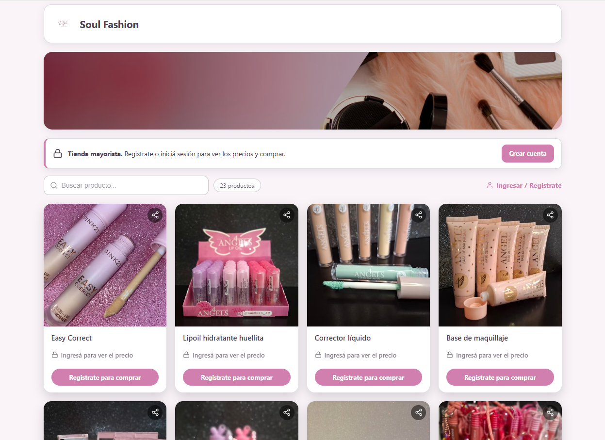 Tienda real hecha con ENDEXOR: Soul Fashion